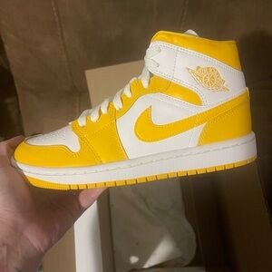 Nike Jordans NEW High-Top Sneakers in Yellow and White